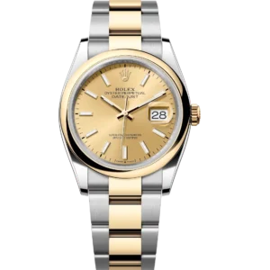 Rolex Lady-Datejust 28 Oyster Perpetual Oystersteel and yellow gold champagne-colour dial Oyster band Reference 279163