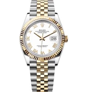 Rolex Datejust 36 Oyster Perpetual Oystersteel and yellow gold white dial Jubilee band Reference 126233