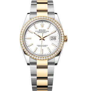 Rolex Datejust 36 Oyster Perpetual Oystersteel and yellow gold white dial Oyster band Reference 126283RBR