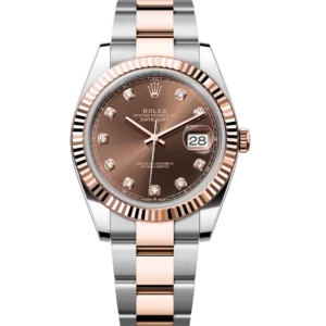 Rolex Datejust 41 Oyster Perpetual Oystersteel and Everose gold chocolate, diamond-set dial Oyster band Reference 126331