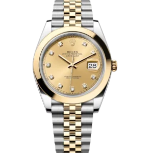 Rolex Datejust 41 Oyster Perpetual Oystersteel and yellow gold champagne colour, diamond-set dial Jubilee band Reference 126303