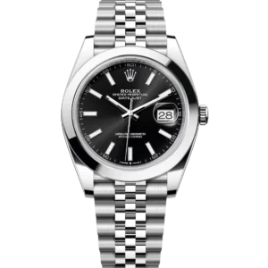 Rolex Datejust 41 Oyster Perpetual Oystersteel bright black dial Jubilee band Reference 126300