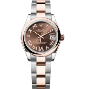 Rolex Datejust 31 Oyster Perpetual Oystersteel and Everose gold chocolate, diamond-set dial Oyster band Reference 278241