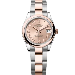 This Oyster Perpetual Datejust 31 in Oystersteel and Everose gold features a rosé-colour dial and an Oyster band.