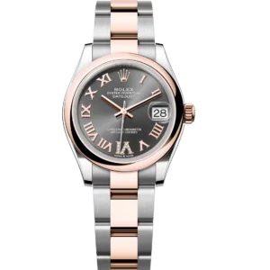 Rolex Datejust 31 Oyster Perpetual Oystersteel and Everose gold slate, diamond-set dial Oyster band Reference 278241
