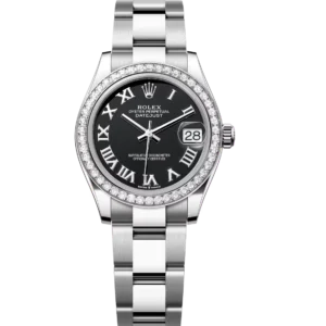 Rolex Datejust 31 Oyster Perpetual Oystersteel and white gold bright black dial Oyster band Reference 278384RBR
