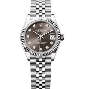 Rolex Datejust 31 Oyster Perpetual Oystersteel and white gold dark grey, diamond-set dial Jubilee band Reference 278274