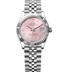 Rolex Datejust 31 Oyster Perpetual Oystersteel and white gold pink, diamond-set dial Jubilee band Reference 278274