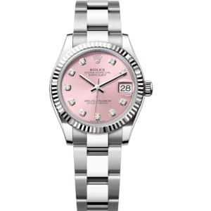 Rolex Datejust 31 Oyster Perpetual Oystersteel and white gold pink, diamond-set dial Oyster band Reference 278274