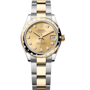 Rolex Datejust 31 Oyster Perpetual Oystersteel and yellow gold champagne colour, diamond-set dial Oyster band Reference 278343RBR