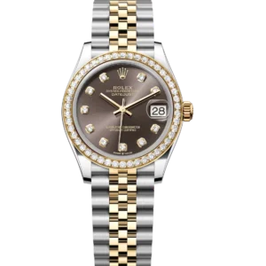 Rolex Datejust 31 Oyster Perpetual Oystersteel and yellow gold dark grey, diamond-set dial Jubilee band Reference 278383RBR