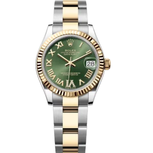 Rolex Datejust 31 Oyster Perpetual Oystersteel and yellow gold olive-green, diamond-set dial Oyster band Reference 278273