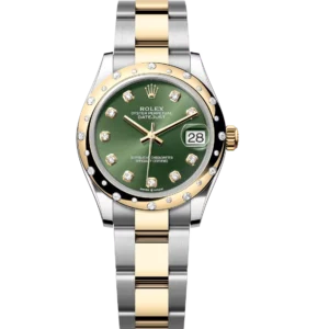 Rolex Datejust 31 Oyster Perpetual Oystersteel and yellow gold olive-green, diamond-set dial Oyster band Reference 278343RBR