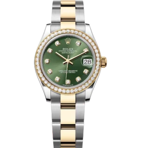 Rolex Datejust 31 Oyster Perpetual Oystersteel and yellow gold olive-green, diamond-set dial Oyster band Reference 278383RBR