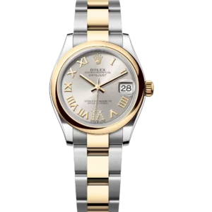 Rolex Datejust 31 Oyster Perpetual Oystersteel and yellow gold silver, diamond-set dial Oyster band Reference 278243