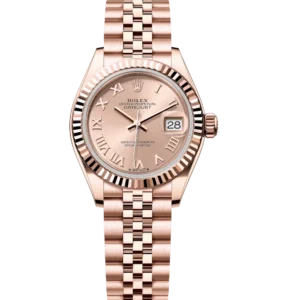 Rolex Lady-Datejust 28 Oyster Perpetual 18 ct Everose gold rosé-colour dial Jubilee band Reference 279175