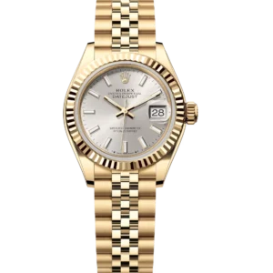 Rolex Lady-Datejust 28 Oyster Perpetual 18 ct yellow gold silver dial Jubilee band Reference 279178