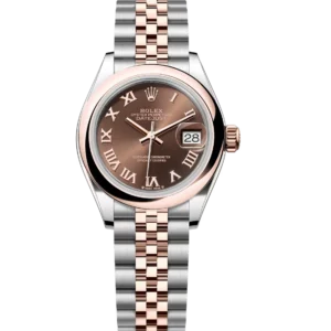 Rolex Lady-Datejust 28 Oyster Perpetual Oystersteel and Everose gold chocolate dial Jubilee band Reference 279161