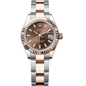 Rolex Lady-Datejust 28 Oyster Perpetual Oystersteel and Everose gold chocolate dial Oyster band Reference 279171