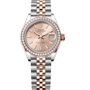 Rolex Lady-Datejust 28 Oyster Perpetual Oystersteel and Everose gold rosé-colour dial Jubilee band Reference 279381RBR