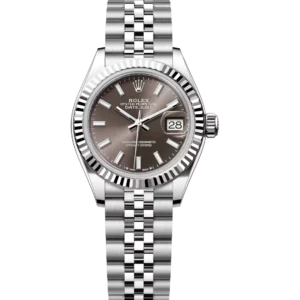Rolex Lady-Datejust 28 Oyster Perpetual Oystersteel and white gold dark grey dial Jubilee band Reference 279174