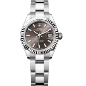 Rolex Lady-Datejust 28 Oyster Perpetual Oystersteel and white gold dark grey dial Oyster band Reference 279174