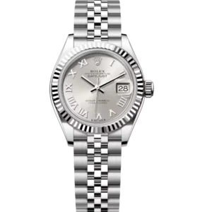 Rolex Lady-Datejust 28 Oyster Perpetual Oystersteel and white gold silver dial Jubilee band Reference 279174