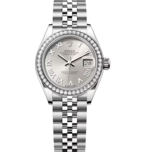 Rolex Lady-Datejust 28 Oyster Perpetual Oystersteel and white gold silver dial Jubilee band Reference 279384RBR