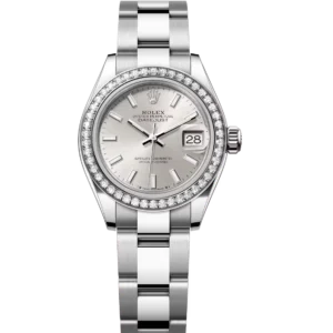 Rolex Lady-Datejust 28 Oyster Perpetual Oystersteel and white gold silver dial Oyster band Reference 279384RBR