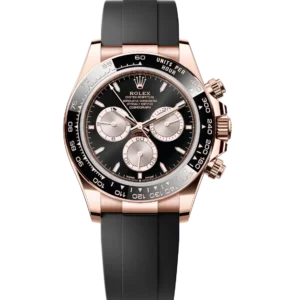 Rolex Cosmograph Daytona 40 Oyster Perpetual 18 ct Everose gold bright black and Sundust dial Oysterflex band Reference 126515LN