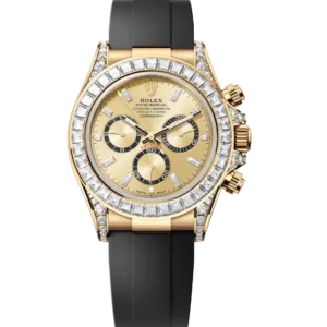 Rolex Cosmograph Daytona 40 Oyster Perpetual 18 ct yellow gold golden, diamond-set dial Oysterflex band Reference 126538TBR