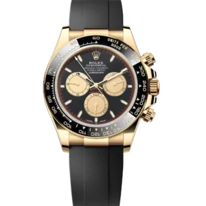 Rolex Cosmograph Daytona 40 Oyster Perpetual 18 ct yellow gold intense black and champagne-colour dial Oysterflex band Reference 126518LN