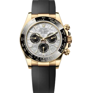 Rolex Cosmograph Daytona 40 Oyster Perpetual 18 ct yellow gold meteorite and black dial Oysterflex band Reference 126518LN