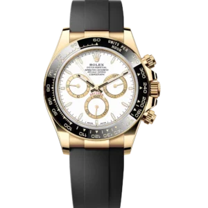 Rolex Cosmograph Daytona 40 Oyster Perpetual 18 ct yellow gold white dial Oysterflex band Reference 126518LN