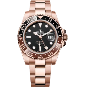 Rolex GMT-Master II 40 Oyster Perpetual 18 ct Everose gold black dial Oyster band Reference 126715CHNR