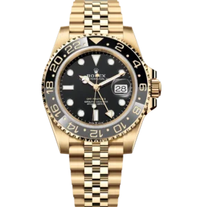 Rolex GMT-Master II 40 Oyster Perpetual 18 ct yellow gold black dial Jubilee band Reference 126718GRNR