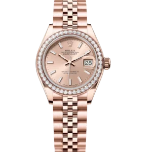Rolex Lady-Datejust 28 Oyster Perpetual 18 ct Everose gold rosé-colour dial Jubilee band Reference 279135RBR