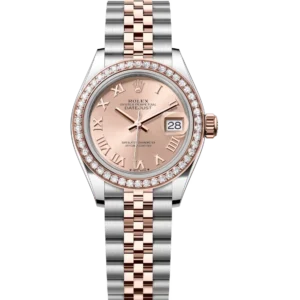 Rolex Lady-Datejust 28 Oyster Perpetual Oystersteel and Everose gold rosé-colour dial Jubilee band Reference 279381RBR