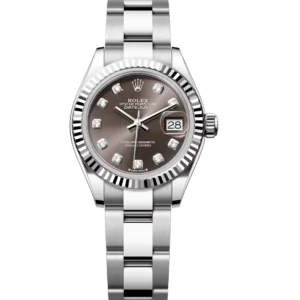 Rolex Lady-Datejust 28 Oyster Perpetual Oystersteel and white gold dark grey, diamond-set dial Oyster band Reference 279174