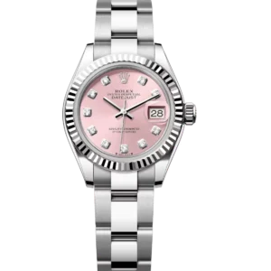 Rolex Lady-Datejust 28 Oyster Perpetual Oystersteel and white gold pink, diamond-set dial Oyster band Reference 279174
