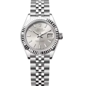 Rolex Lady-Datejust 28 Oyster Perpetual Oystersteel and white gold silver dial Jubilee band Reference 279174