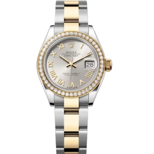 Rolex Lady-Datejust 28 Oyster Perpetual Oystersteel and yellow gold silver dial Oyster band Reference 279383RBR