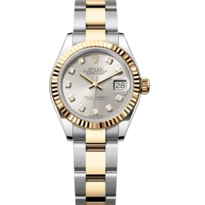 Rolex Lady-Datejust 28 Oyster Perpetual Oystersteel and yellow gold silver, diamond-set dial Oyster band Reference 279173