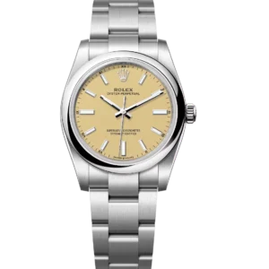Rolex Oyster Perpetual 34 beige dial Oyster band Reference 124200