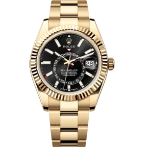 Rolex Sky-Dweller 42 Oyster Perpetual 18 ct yellow gold bright black dial Oyster band Reference 336938