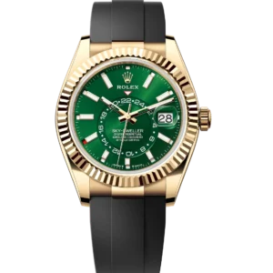 Rolex Sky-Dweller 42 Oyster Perpetual 18 ct yellow gold bright green dial Oysterflex band Reference 336238