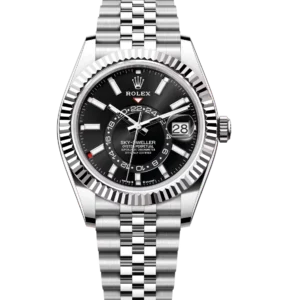 Rolex Sky-Dweller 42 Oyster Perpetual Oystersteel and white gold bright black dial Jubilee band Reference 336934