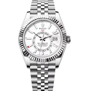Rolex Sky-Dweller 42 Oyster Perpetual Oystersteel and white gold intense white dial Jubilee band Reference 336934