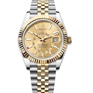 Rolex Sky-Dweller 42 Oyster Perpetual Oystersteel and yellow gold champagne-colour dial Jubilee band Reference 336933